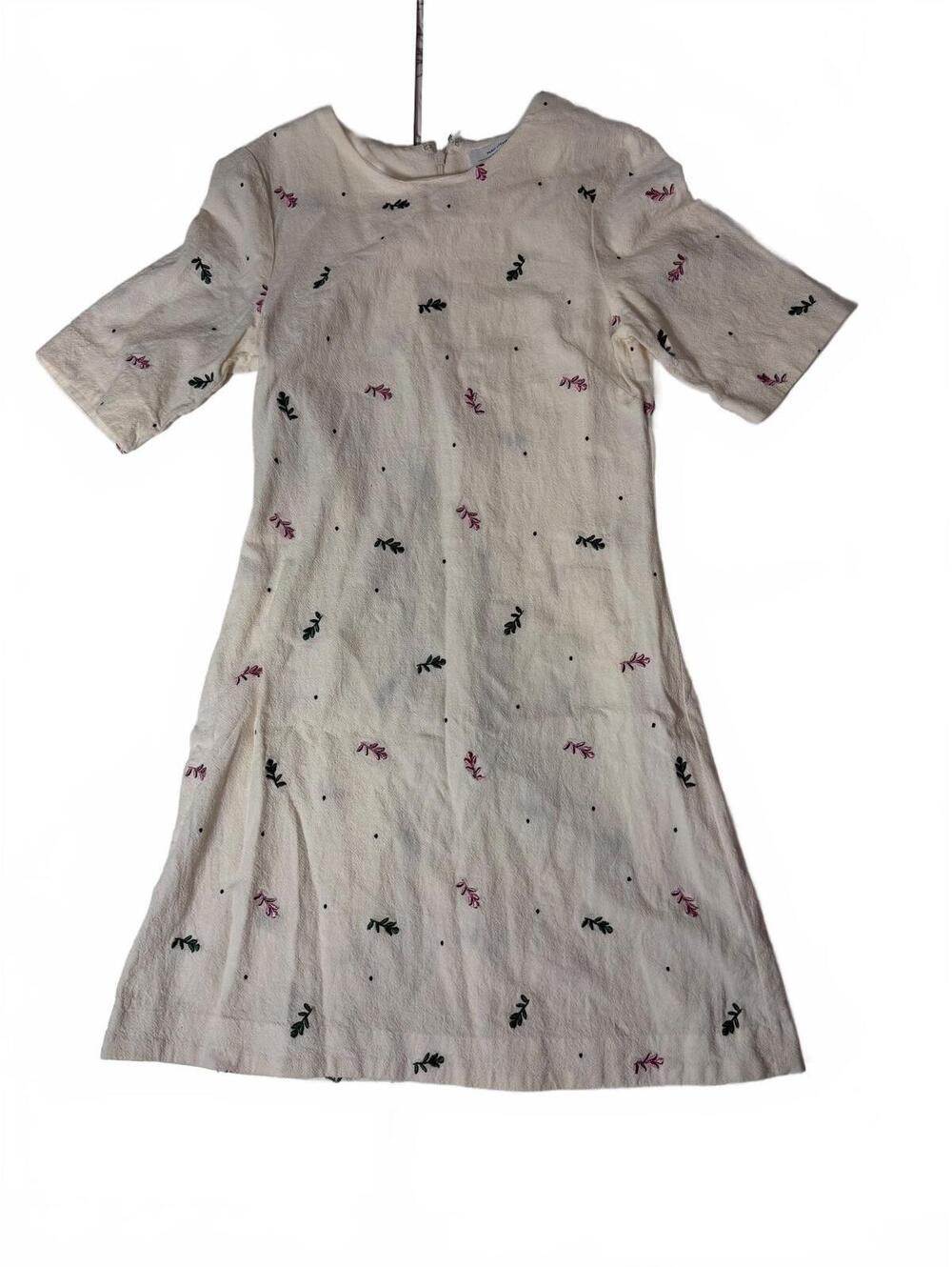 & Other Stories cream floral short sleeve dress